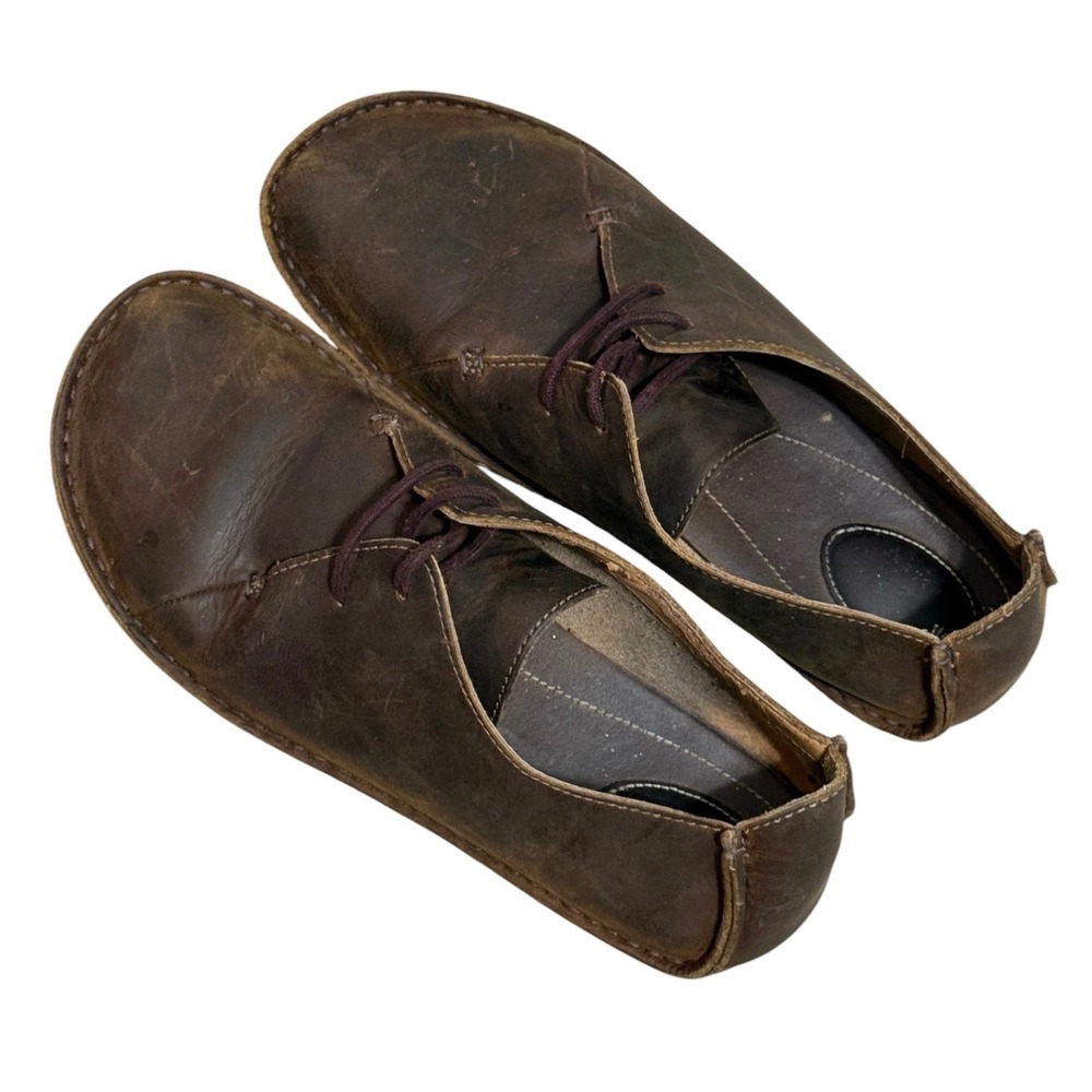 Clarks Artisan Janey Mae Beeswax Brown Leather Lace Up Oxford Shoes Womens 10